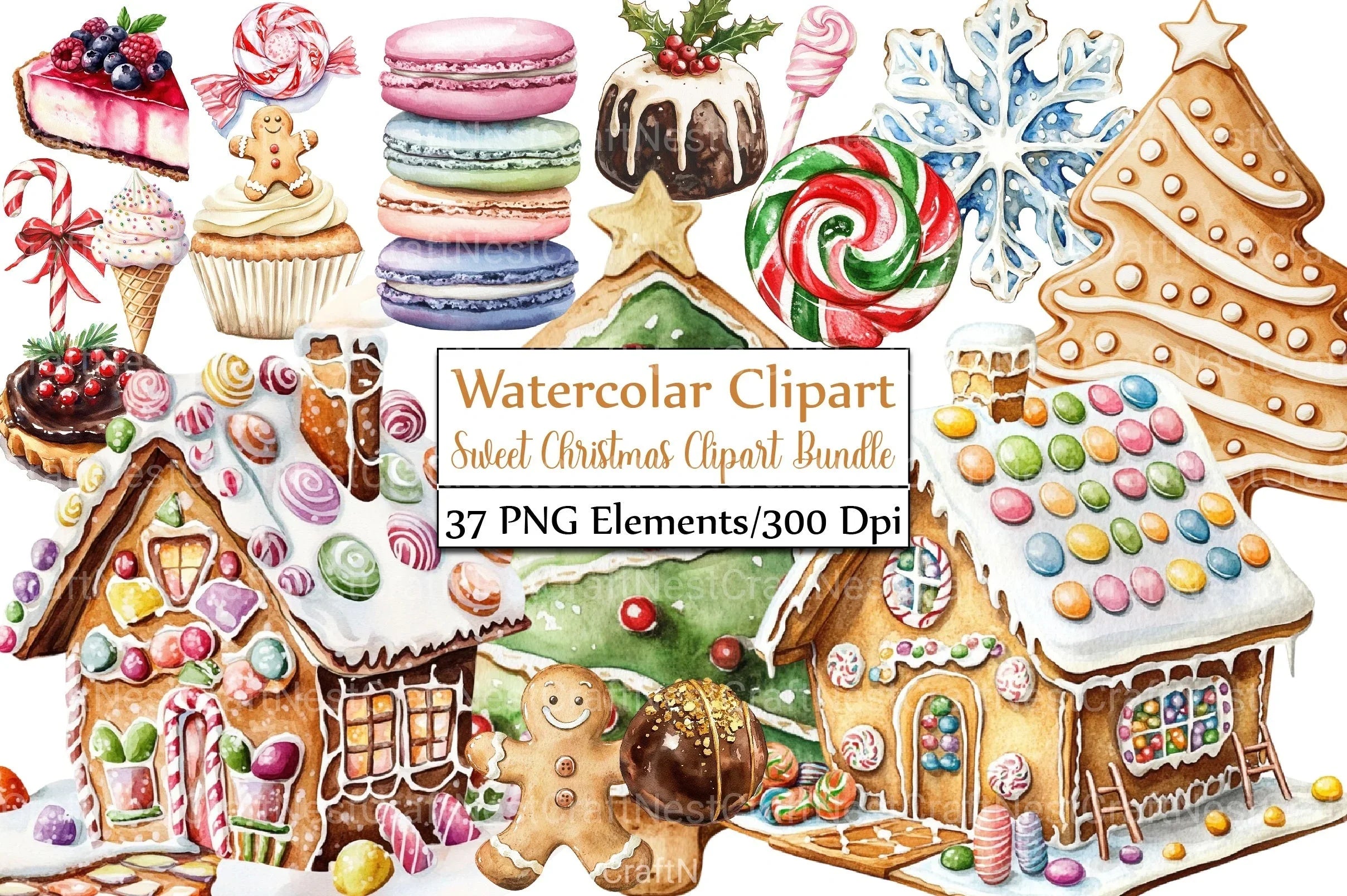 Sweet Christmas Clipart Bundle - CraftNest - Digital Crafting and Art