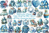 Cozy Christmas Blue Clipart Bundle