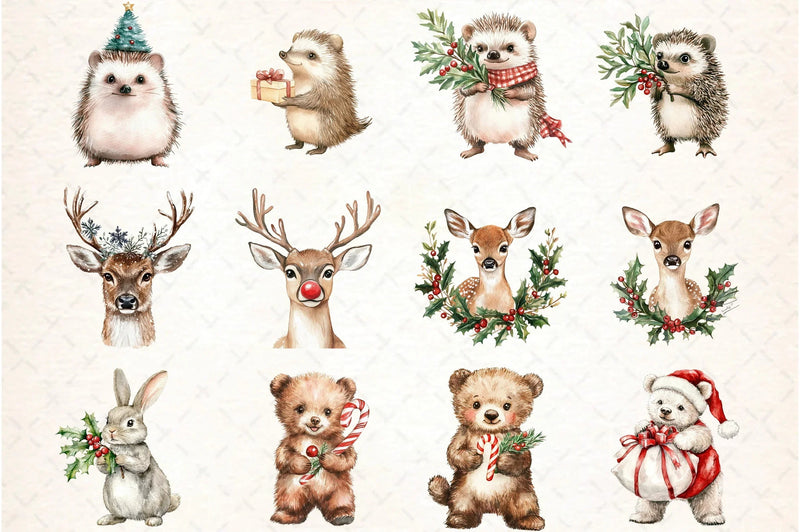 Woodland Christmas Clipart Bundle - CraftNest - Digital Crafting and Art