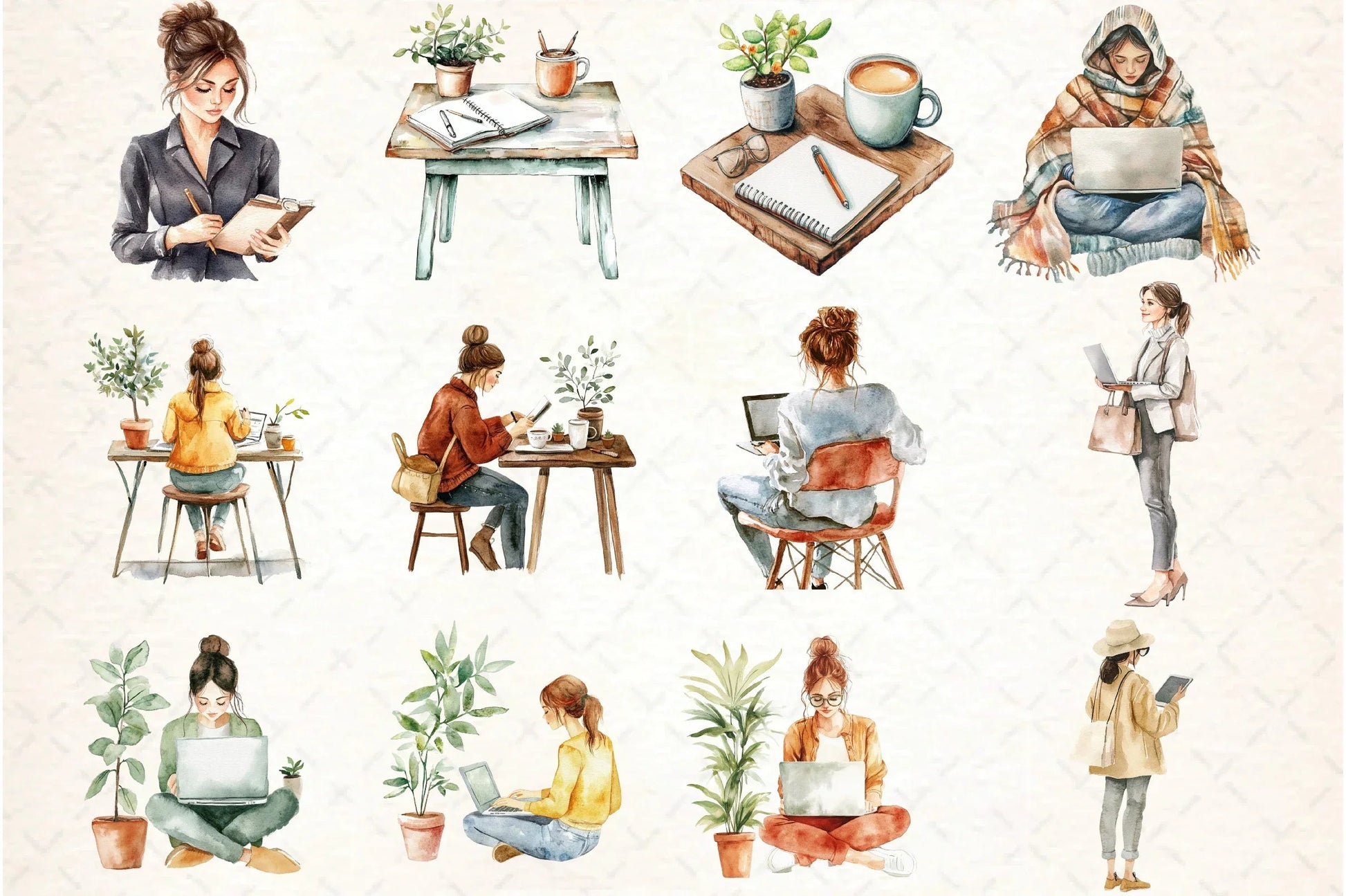Modern Workplace Clipart Bundle - CraftNest - Digital Crafting and Art