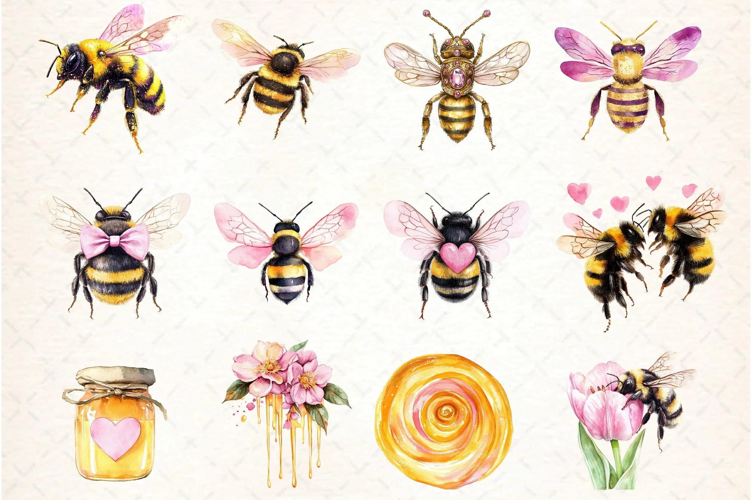Honey Bee Clipart Bundle - CraftNest - Digital Crafting and Art