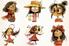 Quirky Girls Clipart Bundle - CraftNest - Digital Crafting and Art