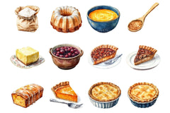 Thanksgiving Baking Clipart Bundle - CraftNest - Digital Crafting and Art