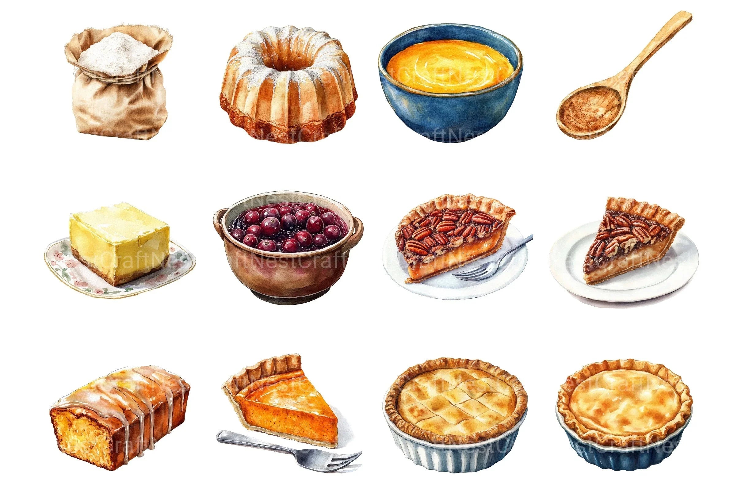 Thanksgiving Baking Clipart Bundle - CraftNest - Digital Crafting and Art