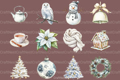 Cozy White Christmas Clipart Bundle 99 - CraftNest - Digital Crafting and Art