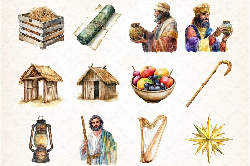 Cute Christmas Nativity Clipart Bundle 2 - CraftNest - Digital Crafting and Art