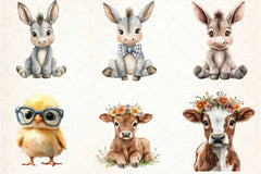 Funny Matching Baby Farm Animals Clipart Bundle - CraftNest - Digital Crafting and Art