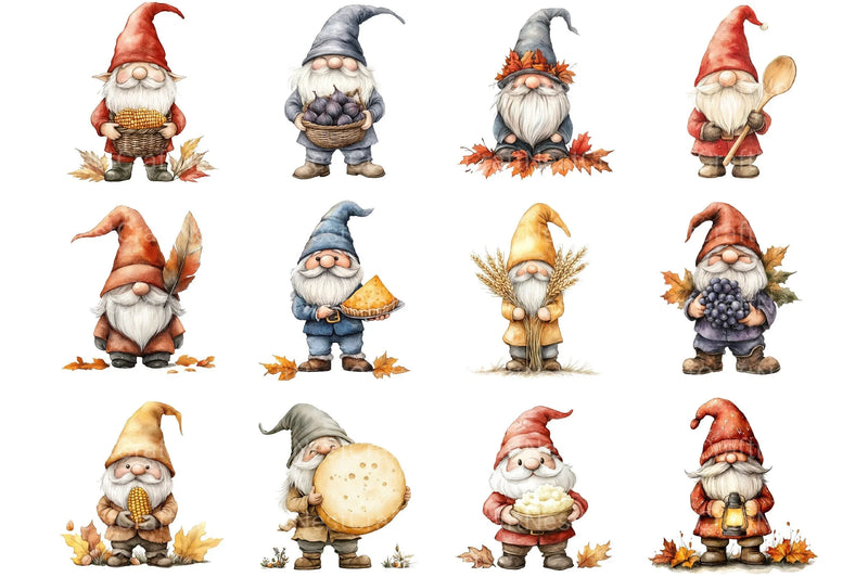 Thanksgiving Gnome Clipart Bundle - CraftNest - Digital Crafting and Art