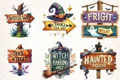 Halloween Wooden Signs Clipart Bundle - CraftNest - Digital Crafting and Art