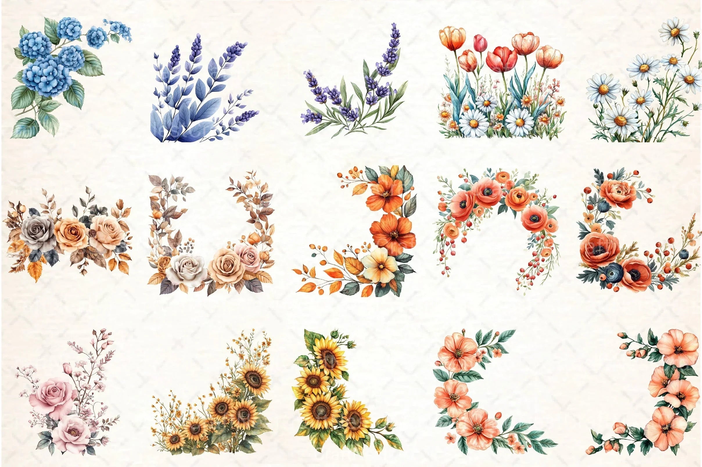 Floral Border Clipart Bundle - CraftNest - Digital Crafting and Art