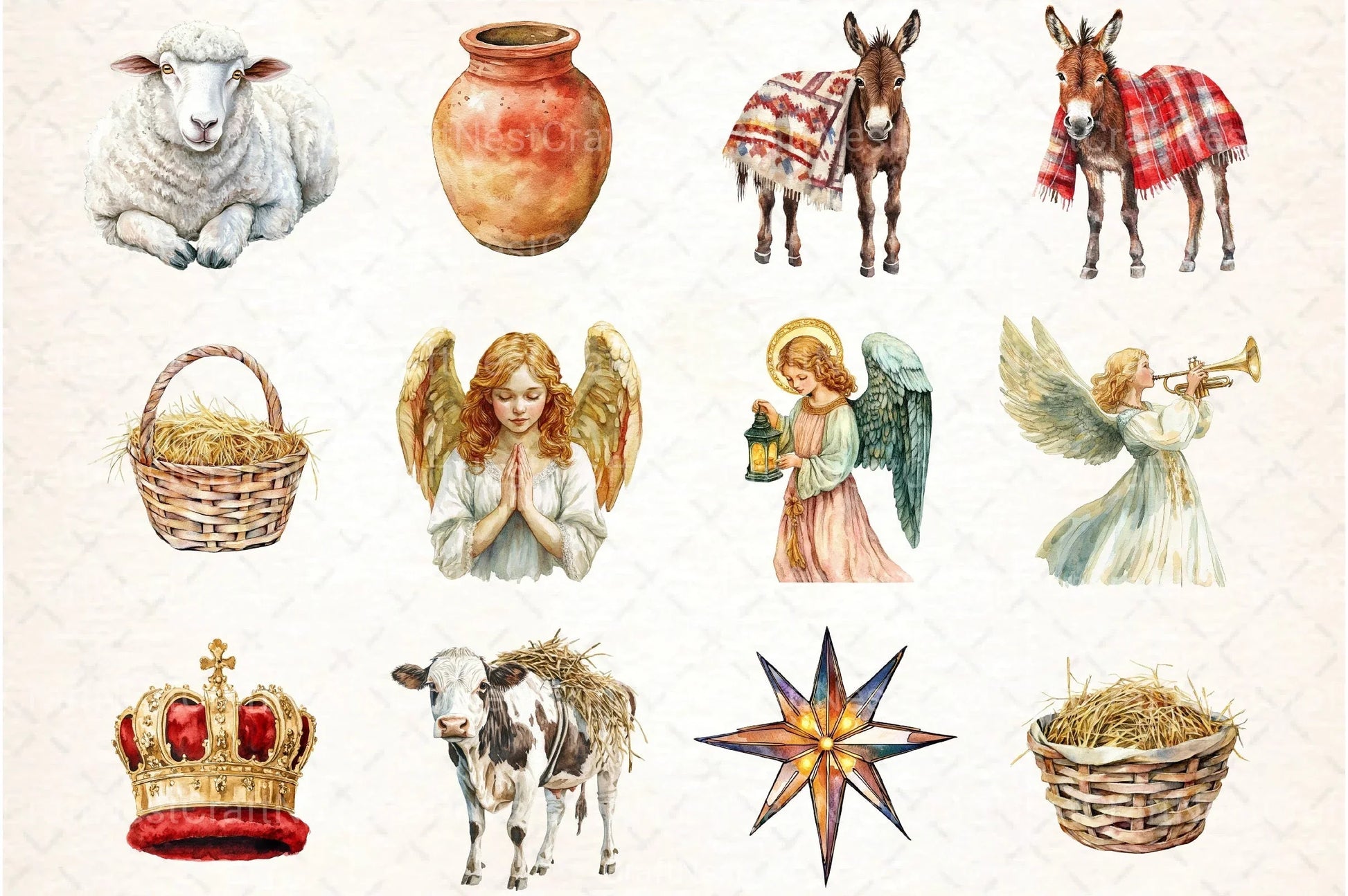 Cute Christmas Nativity Clipart Bundle 2 - CraftNest - Digital Crafting and Art