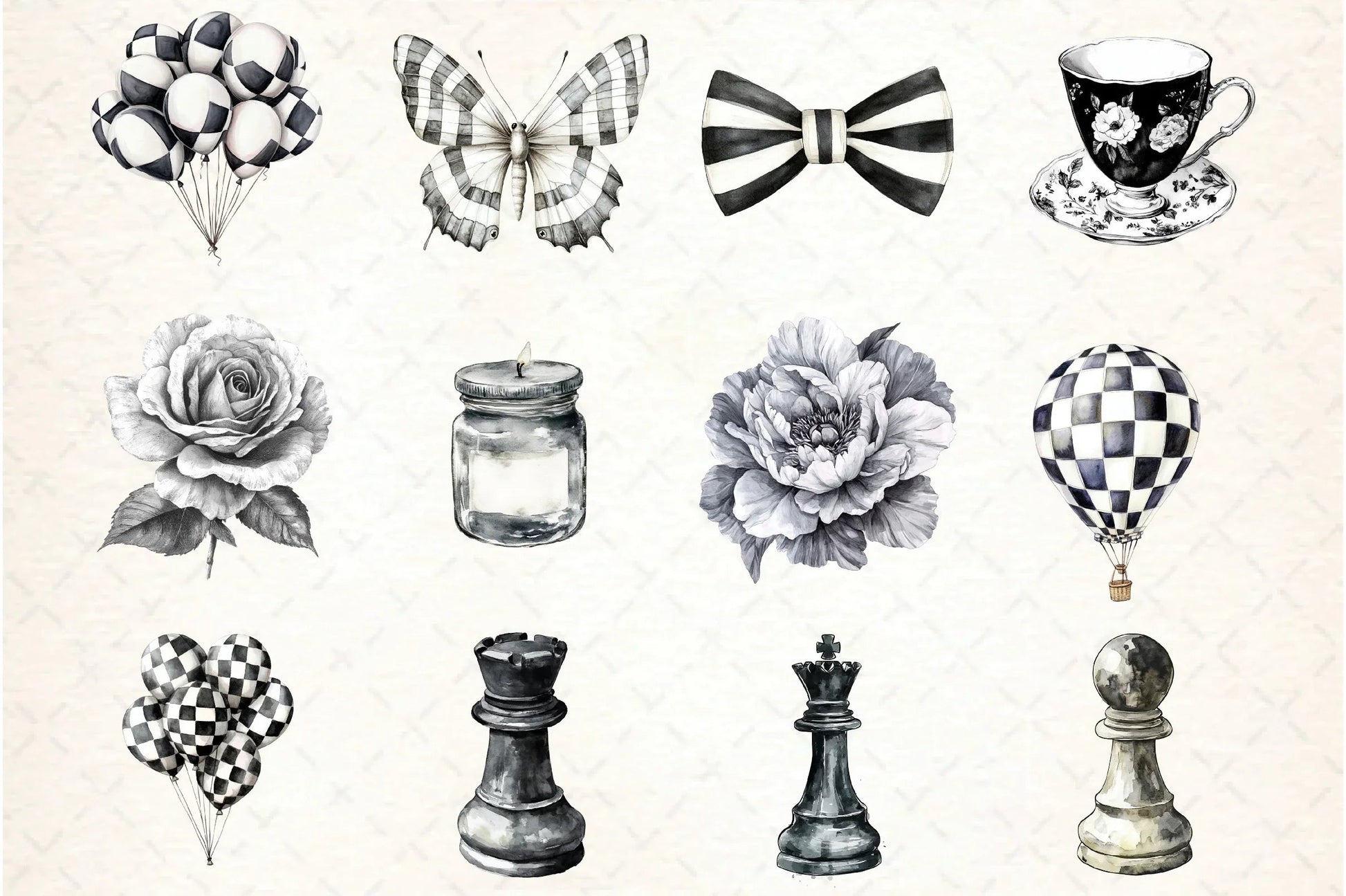 Black and White Clipart Bundle - CraftNest - Digital Crafting and Art