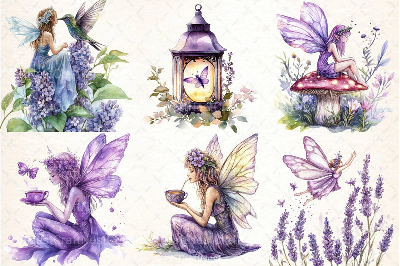 Magical Garden & Purple Fairy Clipart Bundle - CraftNest - Digital Crafting and Art