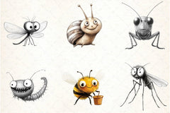 Whimsical Insect Clipart Bundle - CraftNest - Digital Crafting and Art