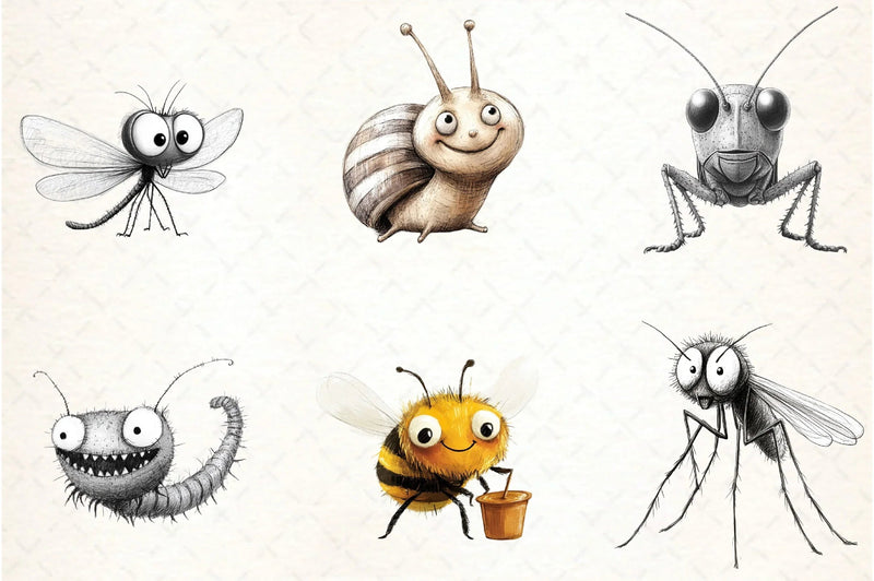 Whimsical Insect Clipart Bundle - CraftNest - Digital Crafting and Art