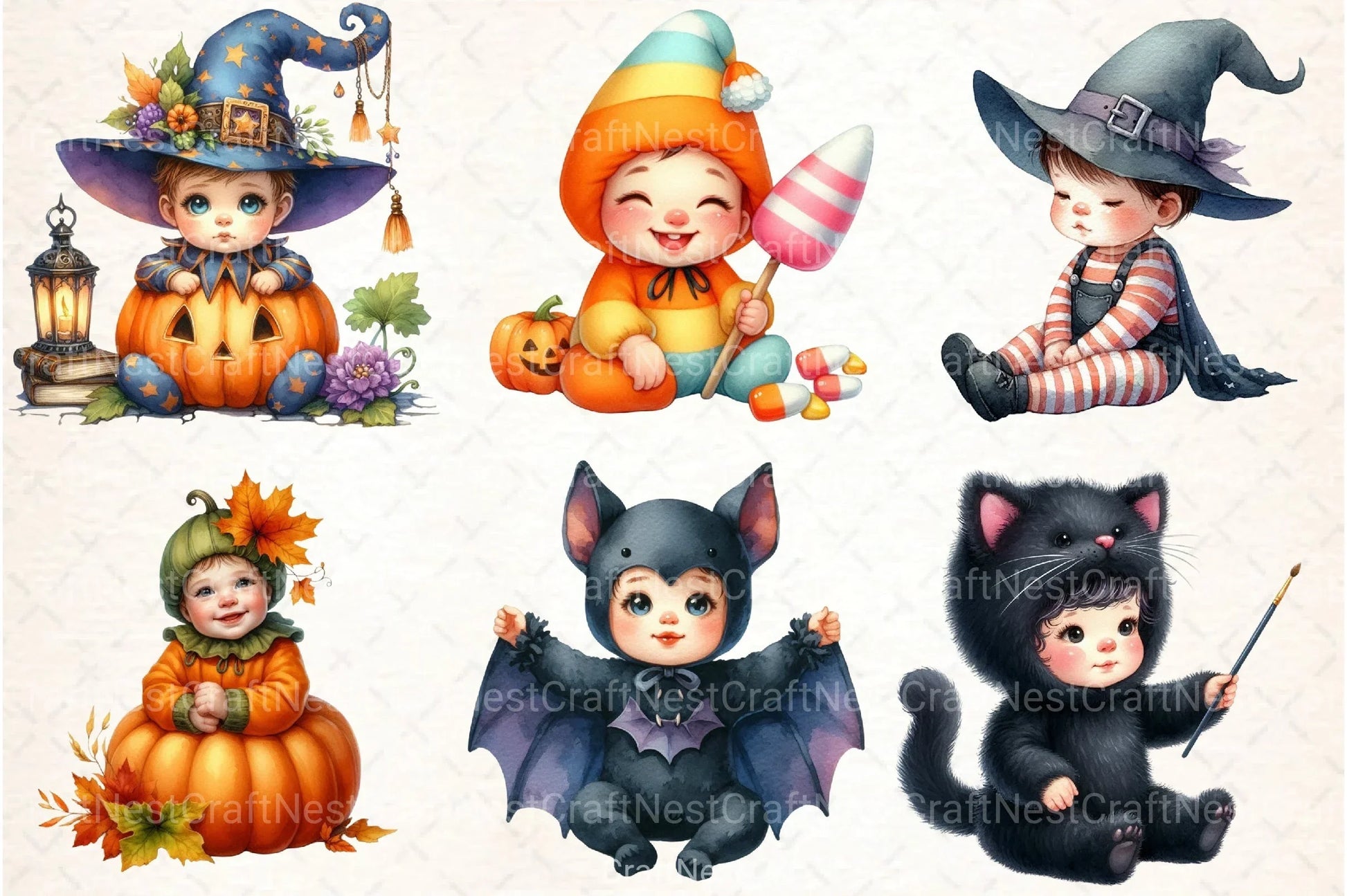 Halloween Baby Costume Clipart Bundle - CraftNest - Digital Crafting and Art