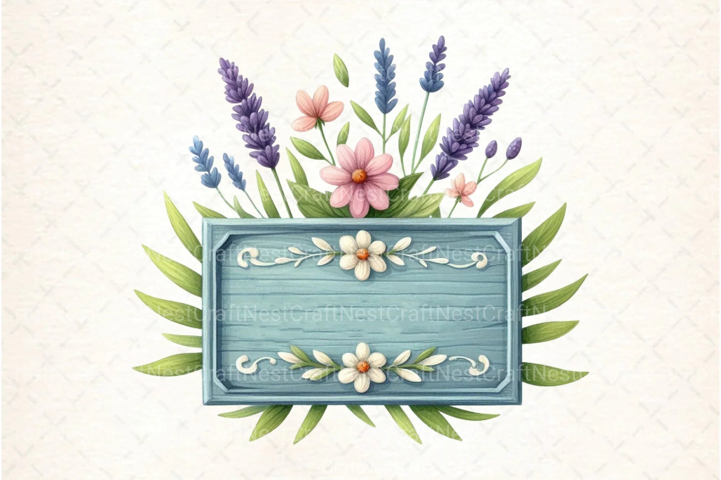Lavender Wooden Name Plate Clipart Bundle - CraftNest - Digital Crafting and Art