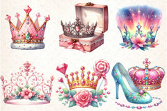 Pink Princess Tiara Clipart Bundle 1 - CraftNest - Digital Crafting and Art