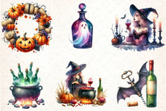 Halloween Wine Tasting Clipart Bundle 2 - CraftNest - Digital Crafting and Art