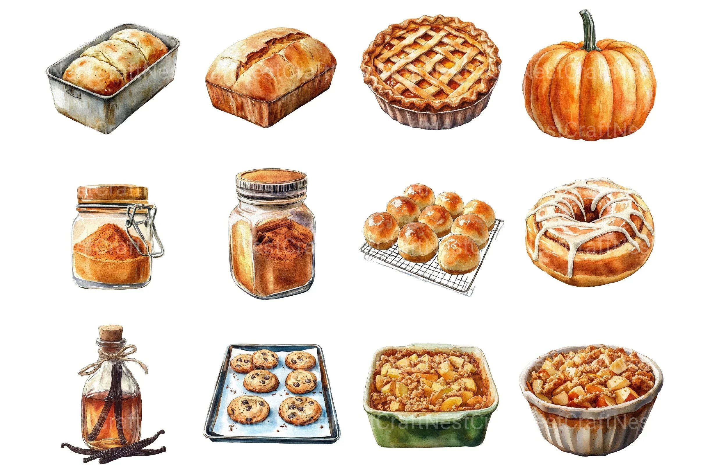Thanksgiving Baking Clipart Bundle - CraftNest - Digital Crafting and Art