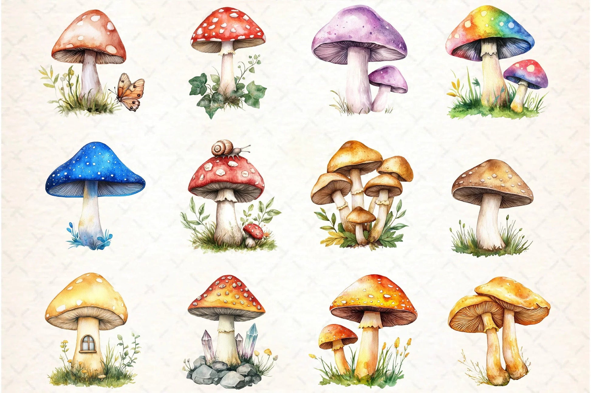 Mushrooms Clipart Bundle - CraftNest - Digital Crafting and Art