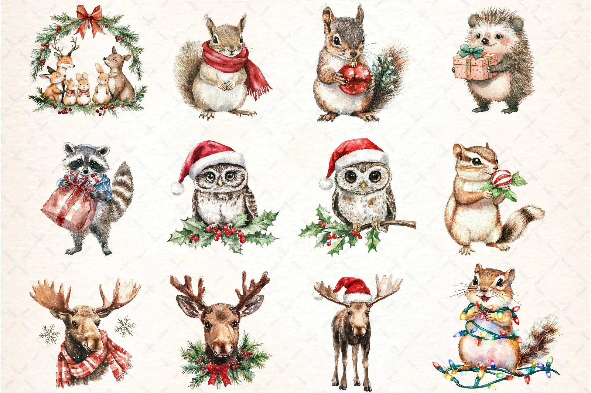Woodland Christmas Clipart Bundle - CraftNest - Digital Crafting and Art