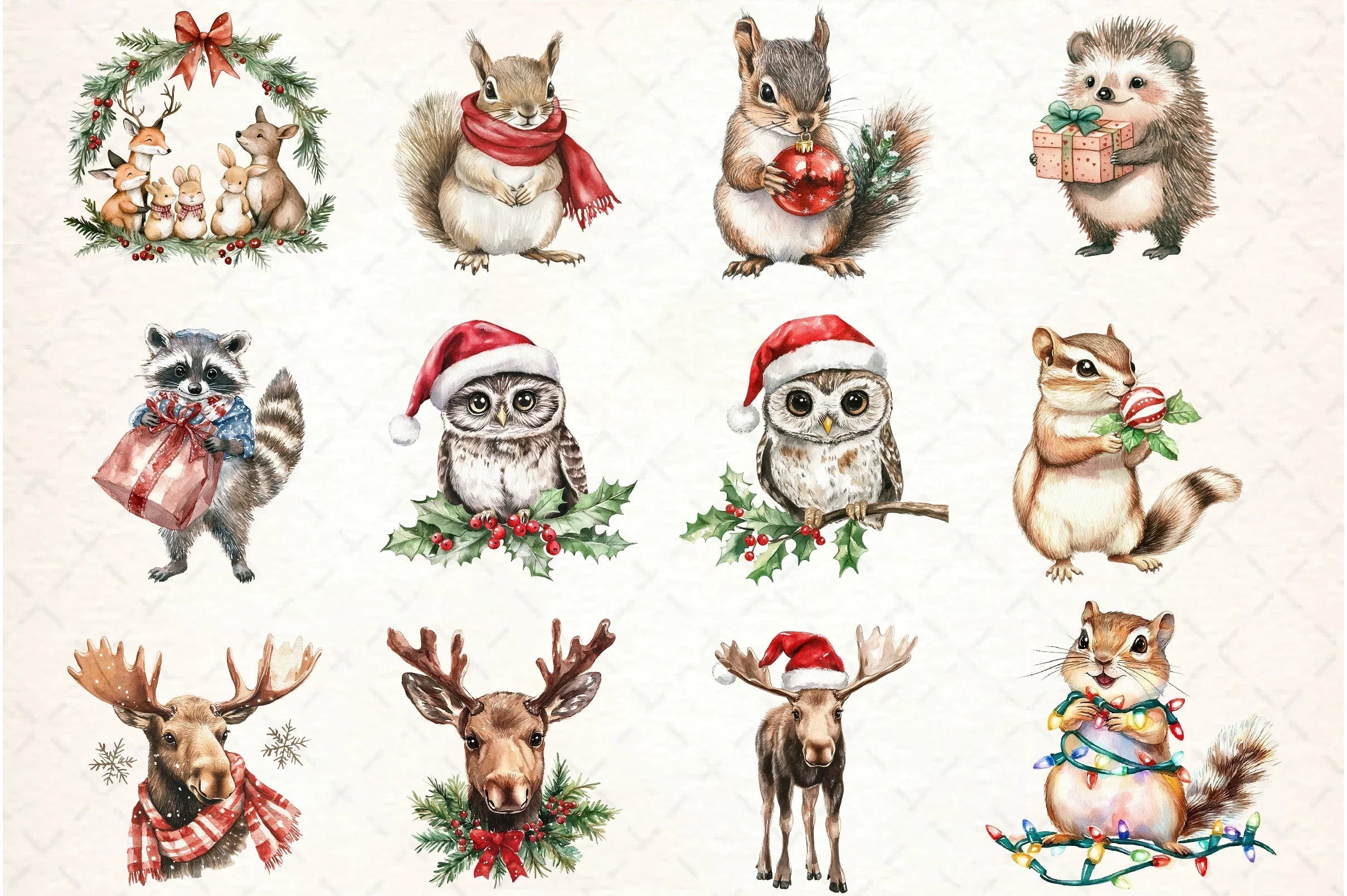 Woodland Christmas Clipart Bundle - CraftNest - Digital Crafting and Art