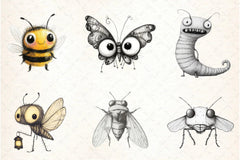 Whimsical Insect Clipart Bundle - CraftNest - Digital Crafting and Art
