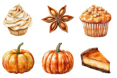 Pumpkin Spice Thanksgiving Clipart Bundle - CraftNest - Digital Crafting and Art