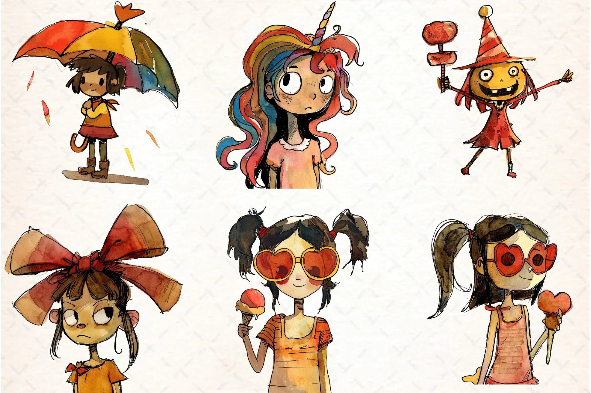 Quirky Girls Clipart Bundle - CraftNest - Digital Crafting and Art