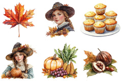 Vintage Thanksgiving Postcard Clipart Bundle - CraftNest - Digital Crafting and Art