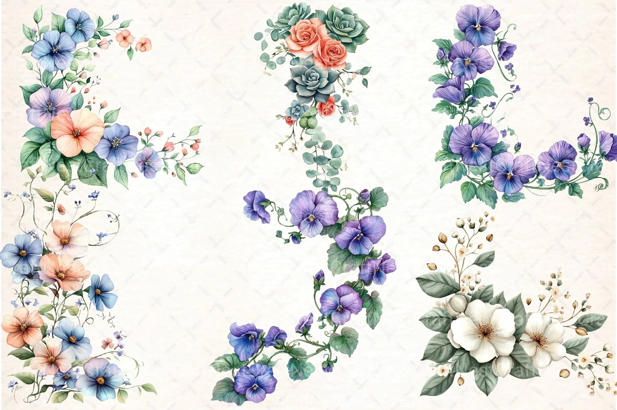 Floral Border Clipart Bundle - CraftNest - Digital Crafting and Art
