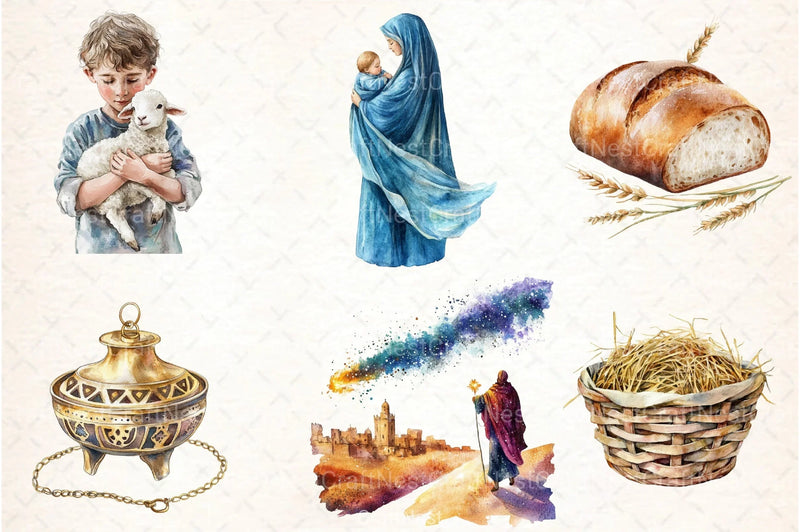 Cute Christmas Nativity Clipart Bundle 2 - CraftNest - Digital Crafting and Art