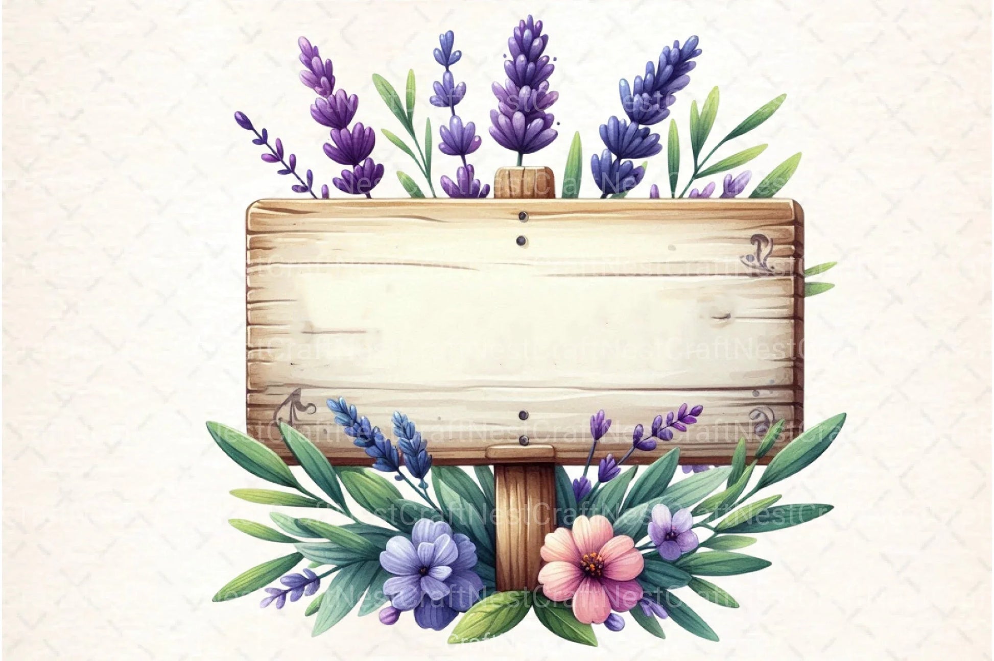 Lavender Wooden Name Plate Clipart Bundle - CraftNest - Digital Crafting and Art