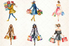 Black Friday Woman Shopping Clipart Bundle - CraftNest - Digital Crafting and Art