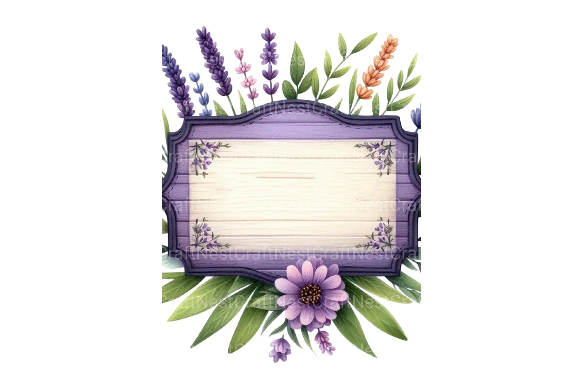 Lavender Wooden Name Plate Clipart Bundle - CraftNest - Digital Crafting and Art