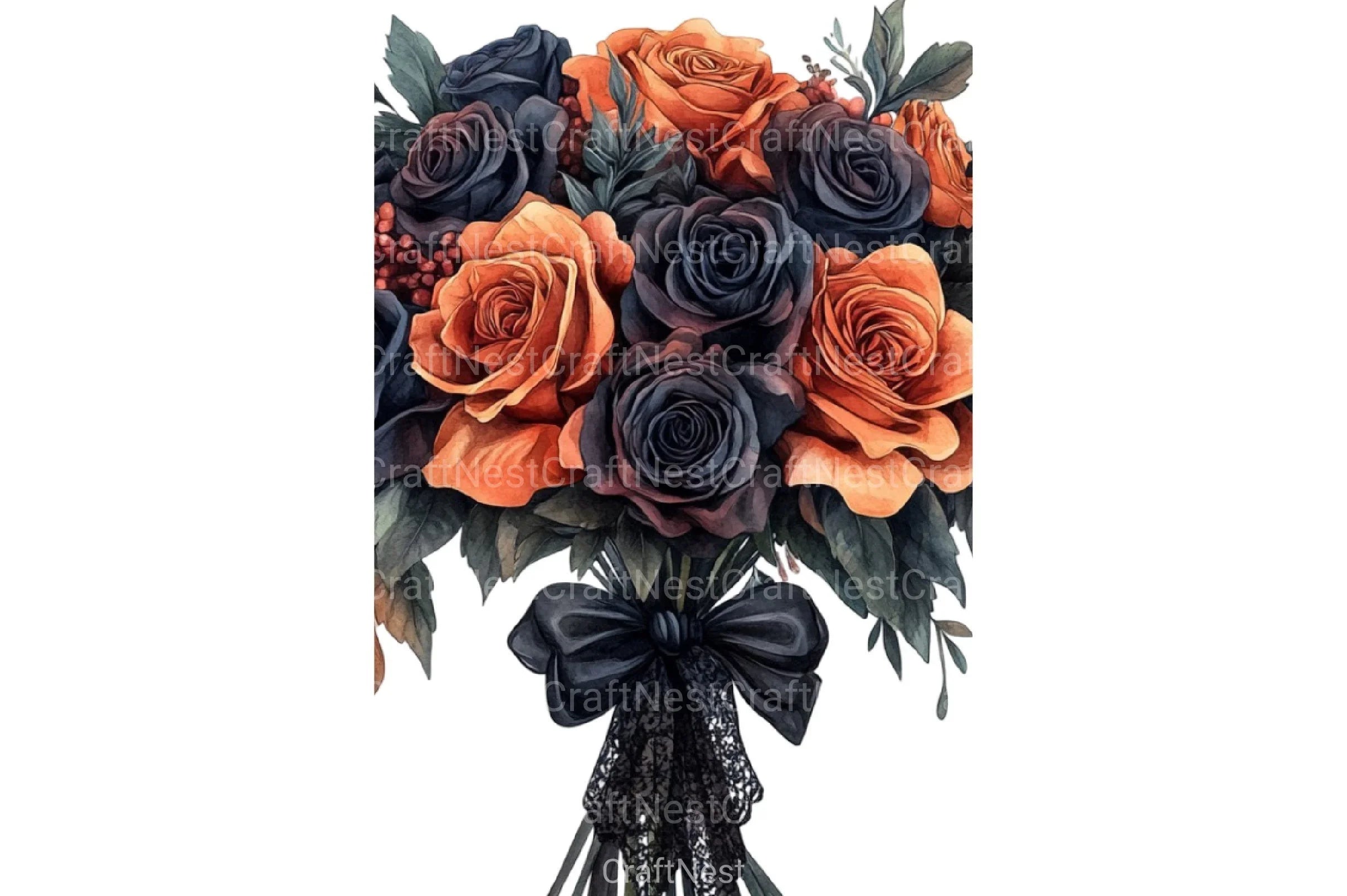 Gothic Dark Floral Clipart Bundle - CraftNest - Digital Crafting and Art