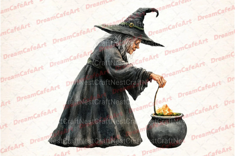 Halloween Witch Clipart Bundle 1 - CraftNest - Digital Crafting and Art