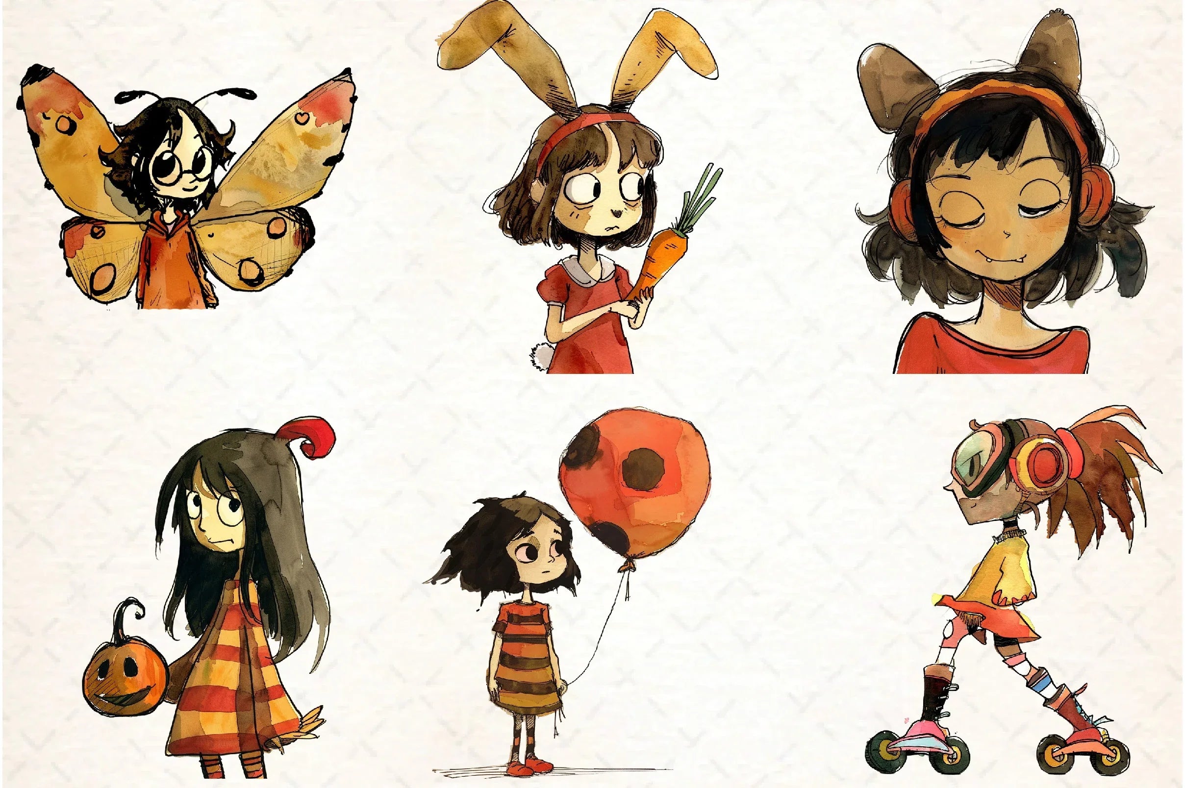 Quirky Girls Clipart Bundle - CraftNest - Digital Crafting and Art