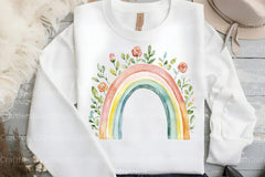 Boho Rainbow Floral Clipart Bundle - CraftNest - Digital Crafting and Art