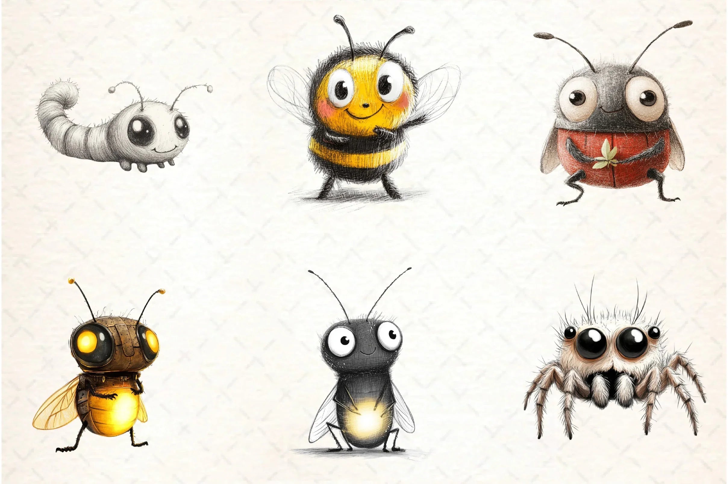 Whimsical Insect Clipart Bundle - CraftNest - Digital Crafting and Art