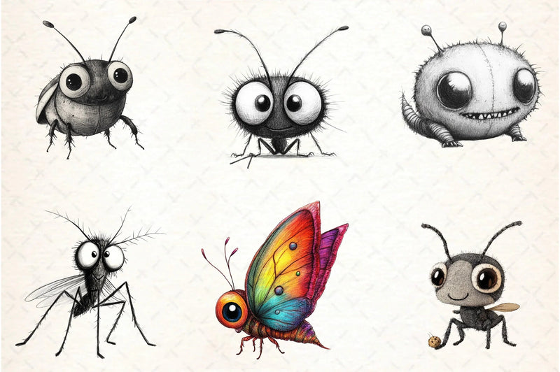 Whimsical Insect Clipart Bundle - CraftNest - Digital Crafting and Art
