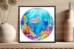 Round Stained Glass Summer Animals Clipart Bundle - CraftNest - Digital Crafting and Art