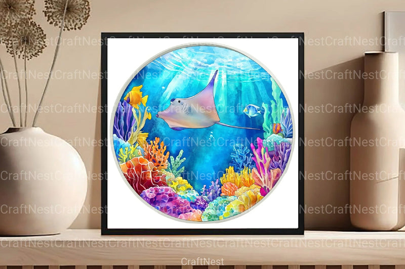 Round Stained Glass Summer Animals Clipart Bundle - CraftNest - Digital Crafting and Art