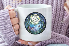 Lunar Moth & Moon Stained Glass Clipart Bundle - CraftNest - Digital Crafting and Art