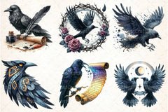 Raven Clipart Bundle - CraftNest - Digital Crafting and Art