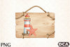 Wooden Sign & Lighthouse Starfish Clipart Bundle