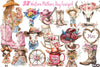Western Mother's Day Cowgirl Clipart Bundle