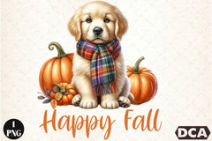 Happy Fall Dog Clipart Bundle - CraftNest - Digital Crafting and Art