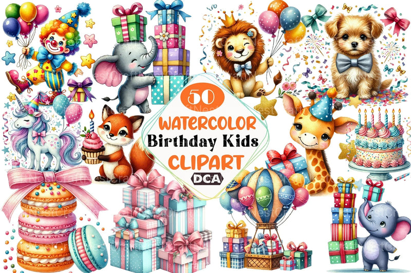 Kids Birthday Party Clipart Bundle - CraftNest - Digital Crafting and Art